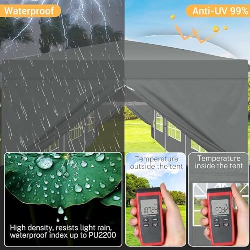 COBIZI 10x30 Pop Up Canopy Tent with 8 Sidewalls Party Tents for Parties Wedd...