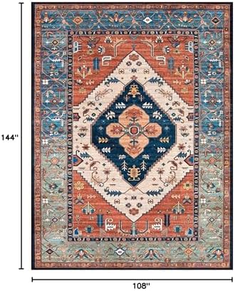 Lahome Area Rugs 9x12 Living Room - Boho Non-Slip Washable Rug Ultra-Thin Sta...