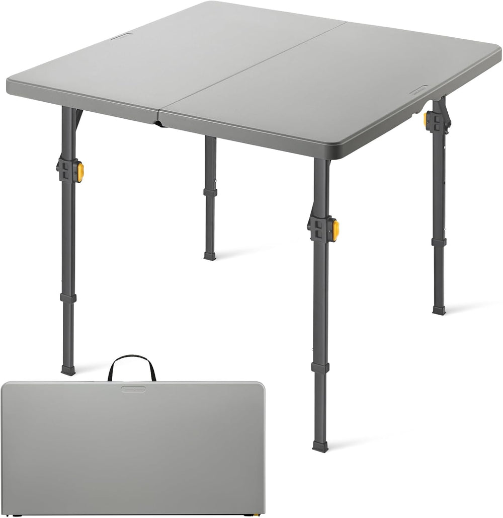FanttikOutdoor Folding Card Table 34" Square, 2 Heights, Picnic Party Game