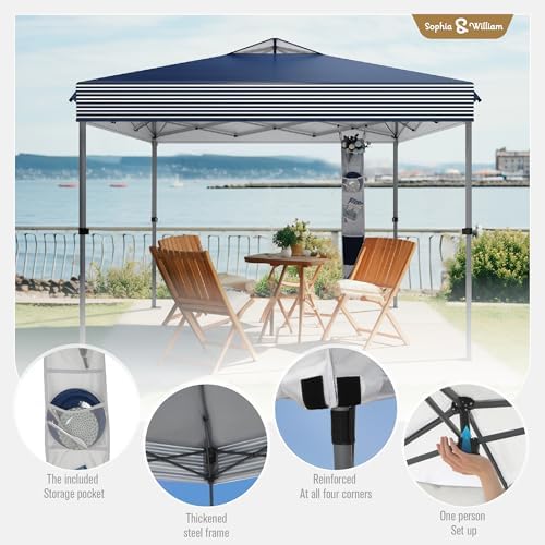 Sophia & William Canopy Tent 10x10 Pop up, One Person Push Set up Tents