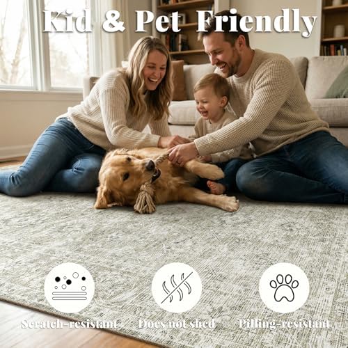Machine Washable Rugs for Living Room: 10x14 Area Rugs for Bedroom
