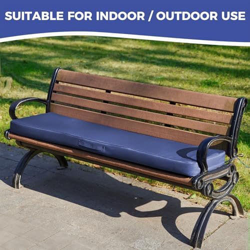 IPYNBAP Outdoor Bench Cushion Waterproof, 59x18x3 Inch, Navy Blue