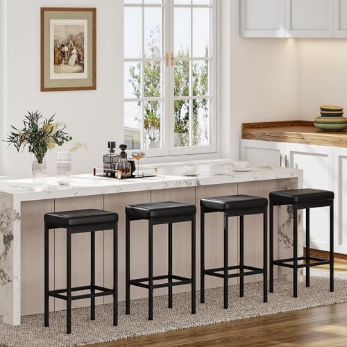 HOOBRO Bar Stools, Set of 2 Bar Chairs, 24.8-Inch Height Stools, Breakfast Ba...