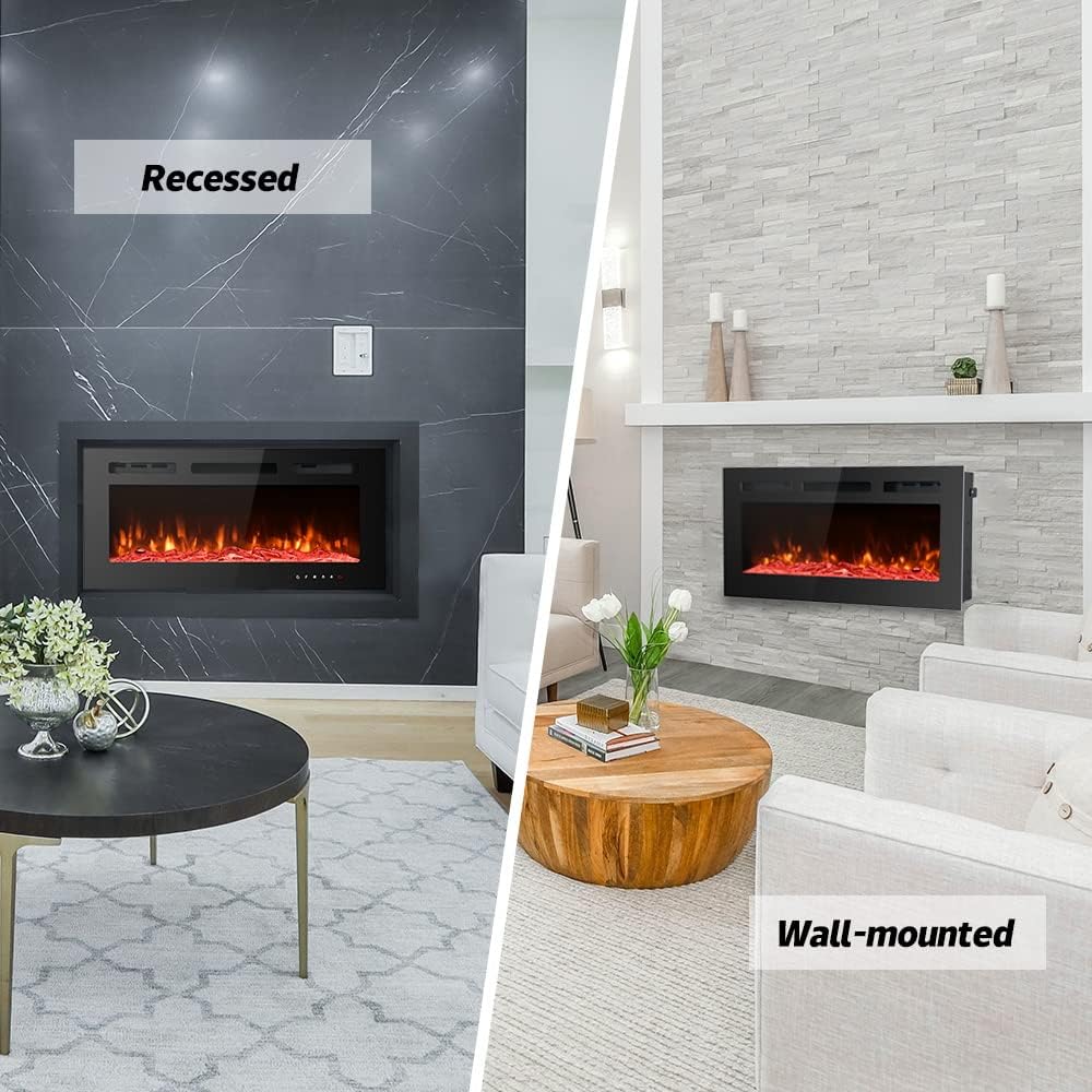 Electric Fireplace Inserts Freestanding Heater for The Living Room Floating F...