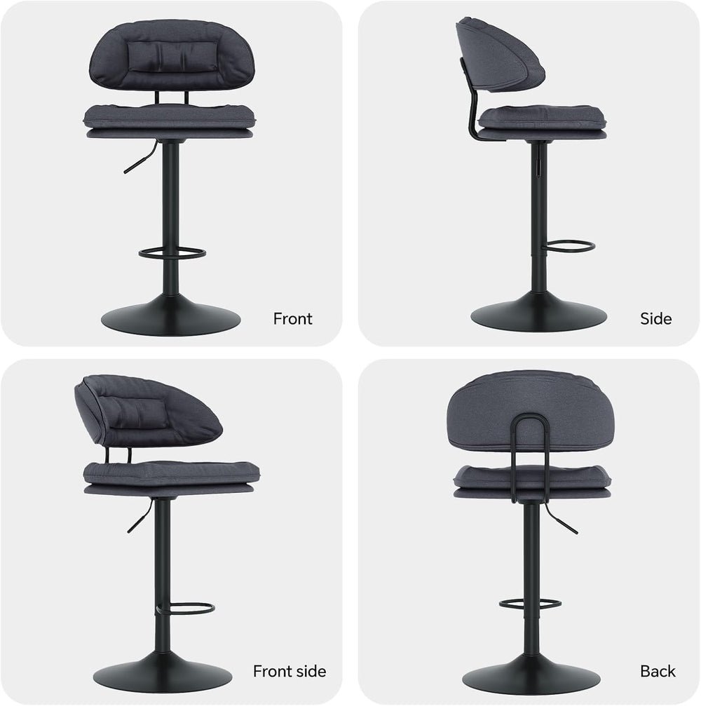 Nalupatio Modern Bar Stools Set of 2, Spacious Ergonomic Double-Layer Cushion...