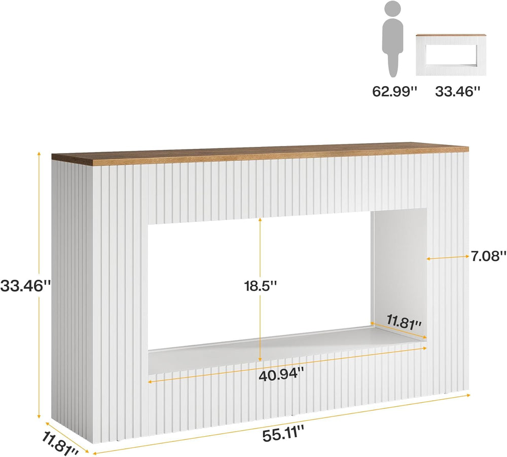 Tribesigns Modern Console Table, 55-Inch Wood Entryway Table with Storage, Na...