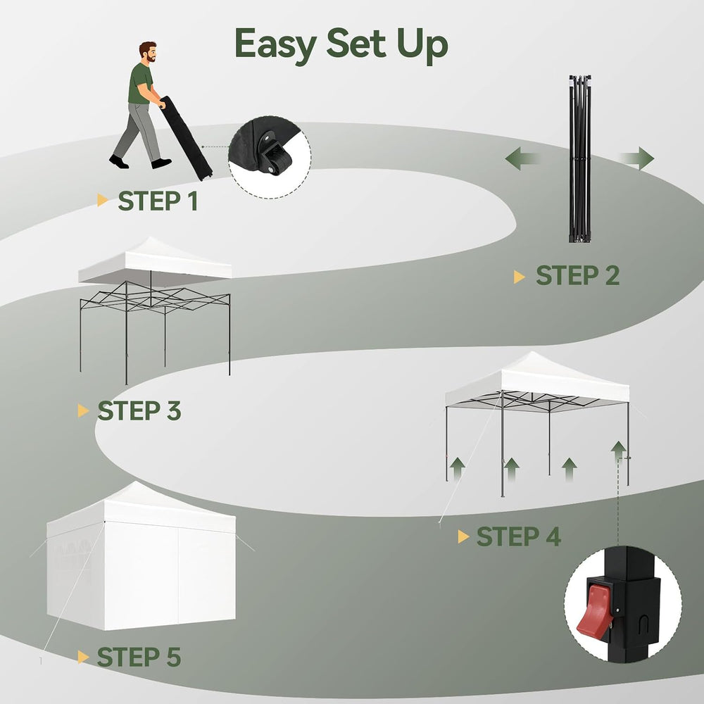 Aoxun 10x10 Pop up Canopy with Sidewalls, Heavy Duty Commercial Instant Shelt...