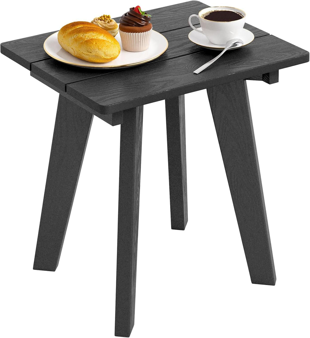 Homejoy HDPE Outdoor Side Table,Small Outdoor Table for Patio, Black