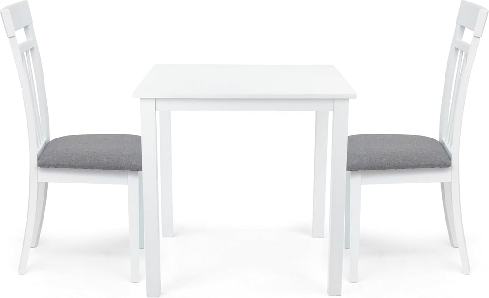 Dining Square Kitchen Table Contemporary Design Solid Wooden in White Finish