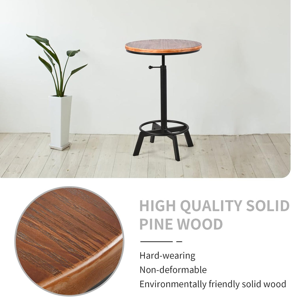 3-Piece Round Table & Chair Sets for Pub Kitchen Dining Living Party Bist...