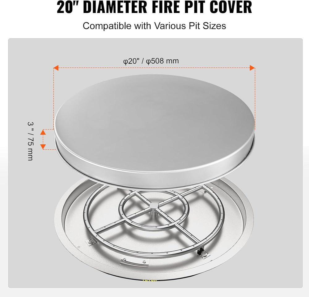 VEVOR Fire Pit Cover Lid, Compatible with The Solo Stove Bonfire 20" Por...