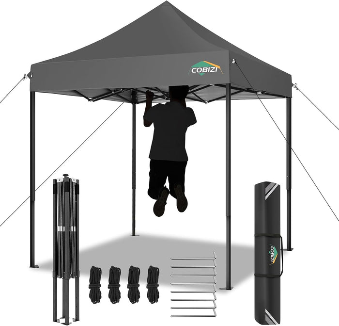 COBIZI 6.6x6.6 Heavy Duty Pop Up Canopy Tent, Commercial Easy Up Canopy
