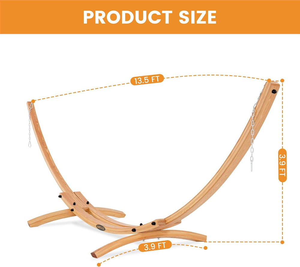 Lazy Daze 13 FT Hammocks Stand, Outdoor Arc Wood Hammock Stand