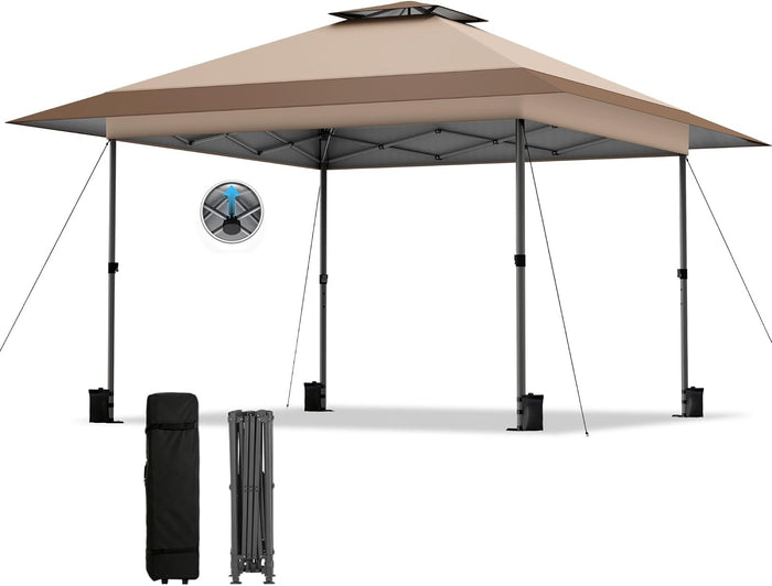 PHI VILLA 13x13 Pop Up Canopy Tent, Instant Outdoor Easy One Push Tents