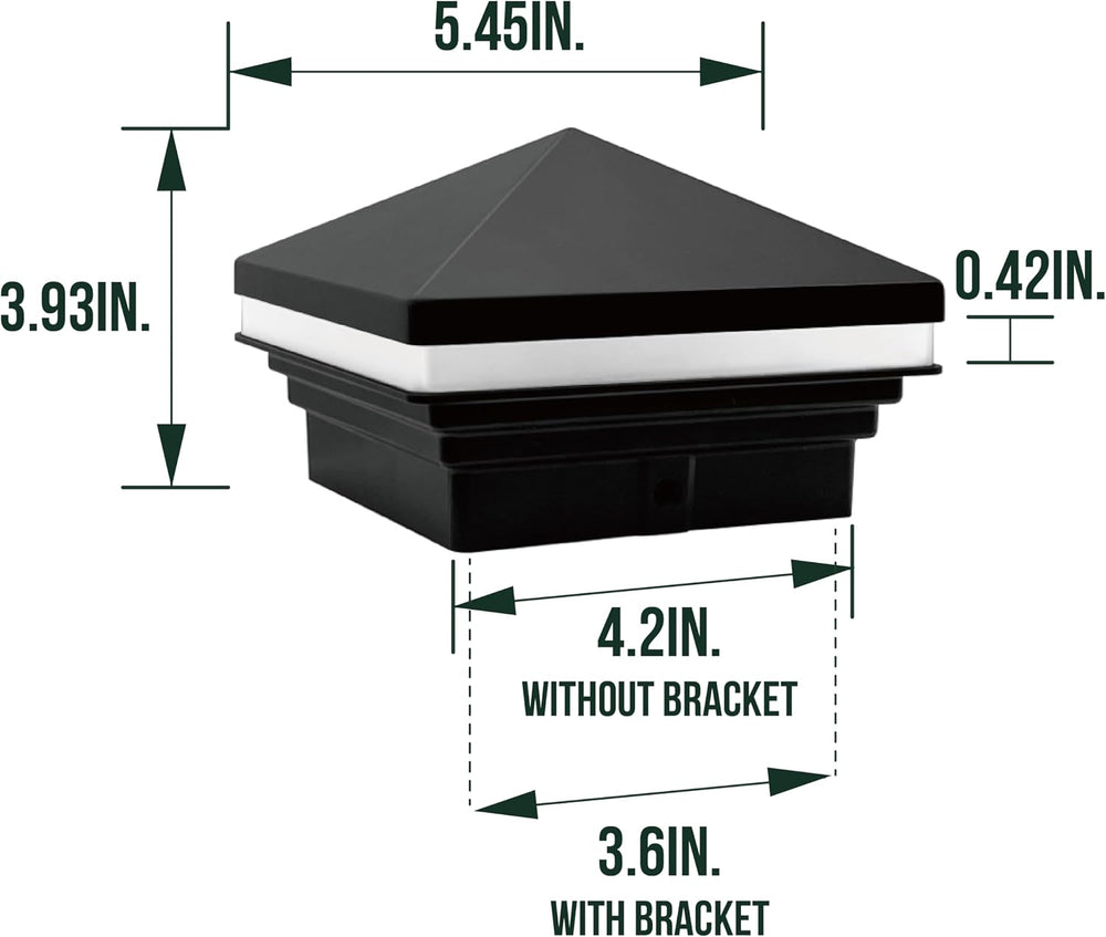 GKOLED Low Voltage Pyramid Post Cap Light, 9-15V AC/DC 3W IP65 Outdoor Deck L...