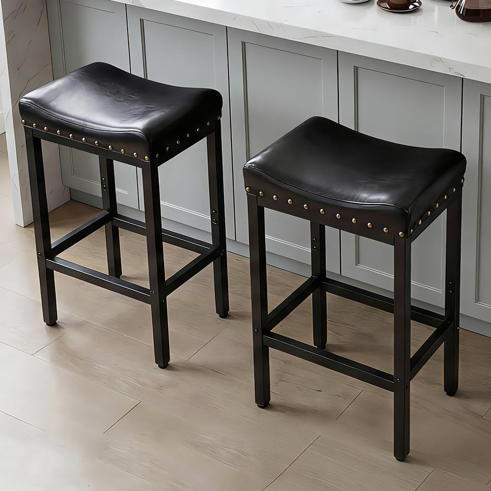 Forteek 30'' Bar Stools Set of 2, Counter Height Barstools with Nailhead