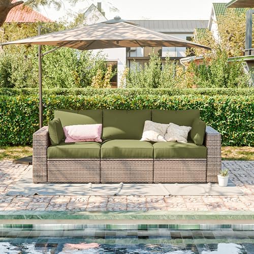 8 Pcs Outdoor Patio Cushion Covers, Replaceable Waterproof Furniture Covers, ...