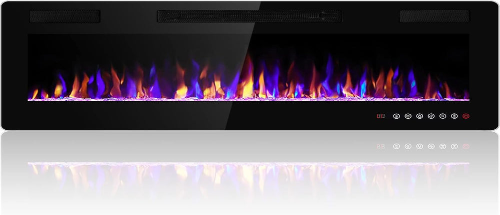 Electactic 68 Inch Electric Fireplace Insert Ultra-Thin - Recessed & Wall...