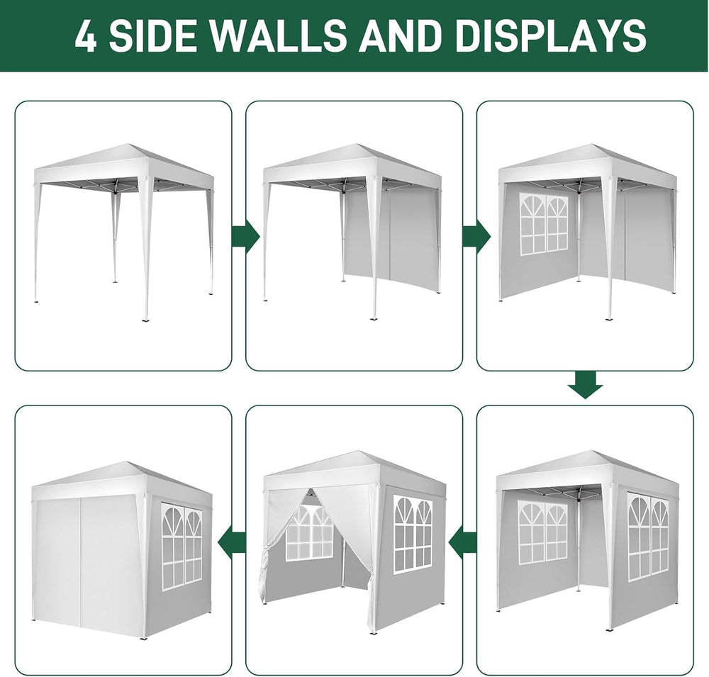 Outvita 6.5x6.5ft Pop Up Canopy Tent for Patio Party BBQ Camping White