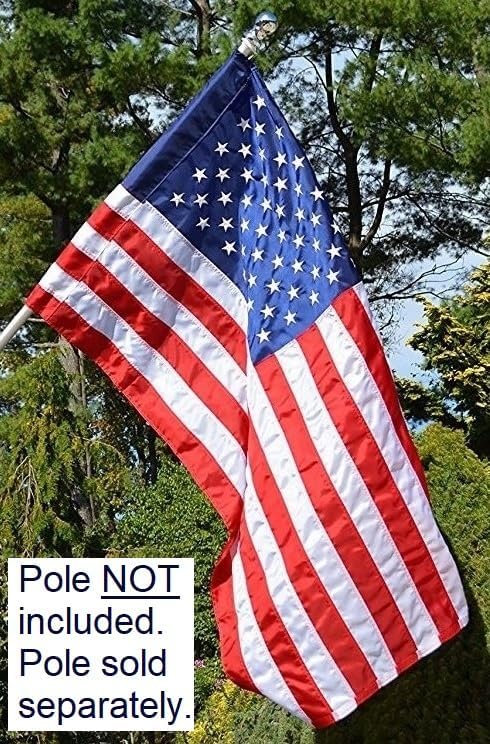US Flag Factory - 2.5x4 FT American Flag (Sleeved) (Embroidered Stars, Sewn S...