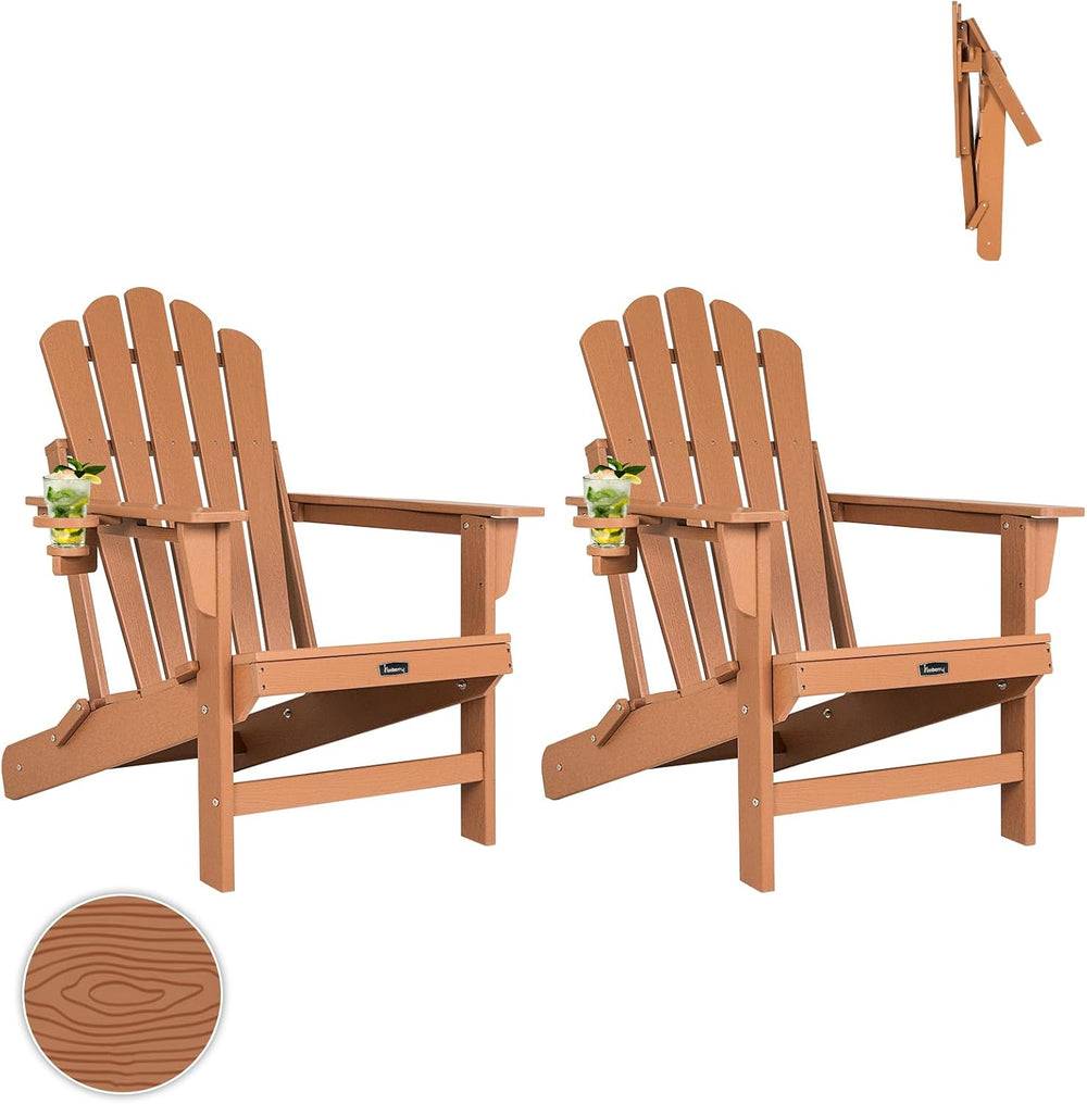 FUNBERRY Oversized Folding Adirondack Chair Set of 2, Fire Pit Chair 400LBS
