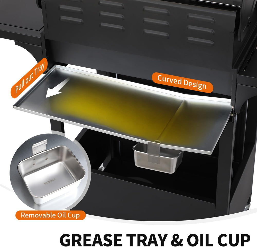 4-Burner Propane Gas Grill & Griddle Combo with Side Burner