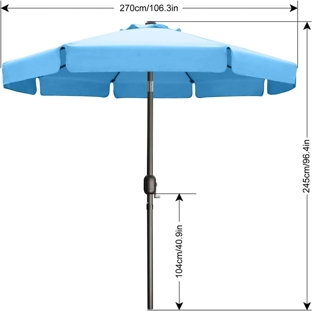 ABCCANOPY 9FT Scalloped Patio Umbrella Table Market Umbrella, Turquoise