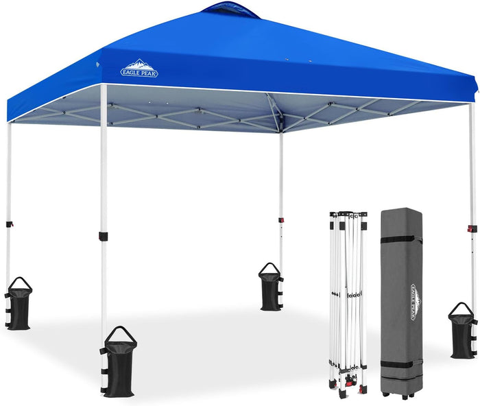 EAGLE PEAK 10x10 Pop Up Canopy Tent Easy Up Canopy Outdoor, Blue