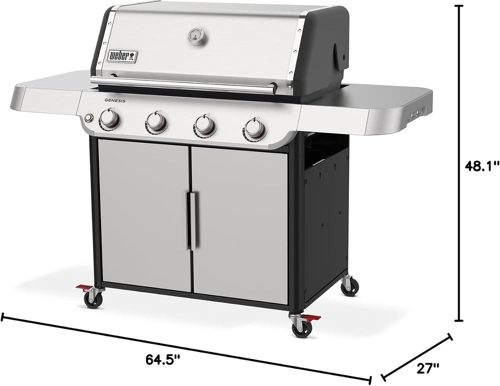 Weber® Genesis S-415 Gas Grill, Propane Grill, Stainless Steel BBQ Grill