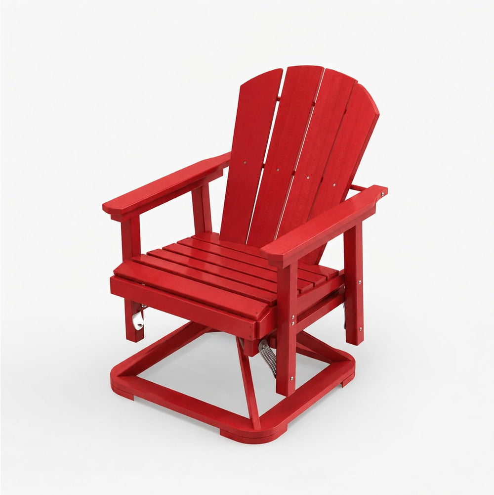4-Piece Adirondack Swivel Glider Chair Set, Composite HDPE Outdoor Furniture ...