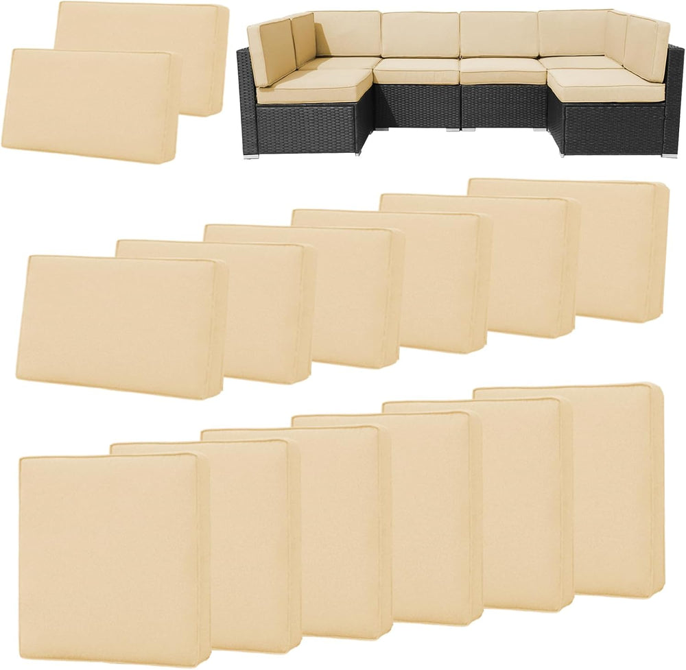14Pieces Patio Cushion Covers Replacement Outdoor Couch Cushions Covers Splas...