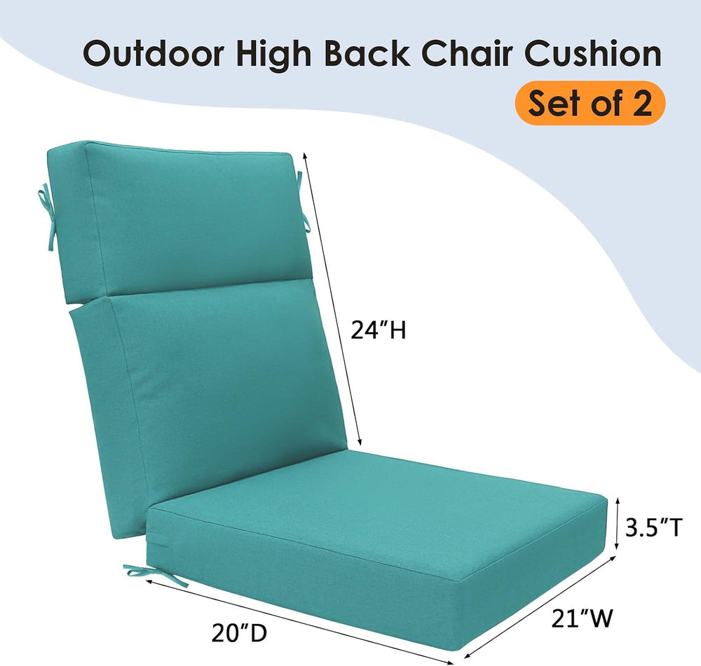 Unimatta Outdoor High Back Chair Cushion Seat Pads, 44 x 21 Inch Water-Repell...