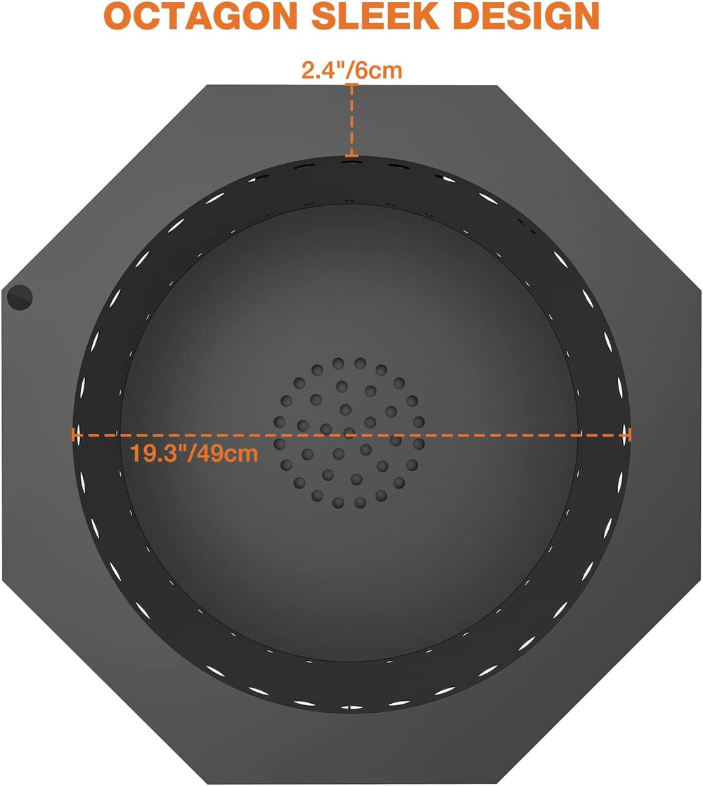 24" Modern Smokeless Fire Pit, Large Wood Burning Firepit, FP013