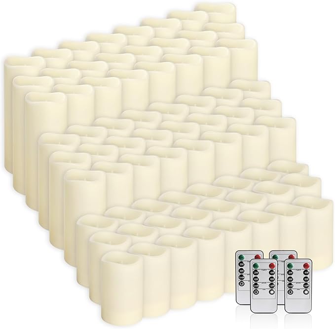 pliadvbu Flameless LED Candles 72 Pack, Outdoor Realistic Waterproof Votive C...