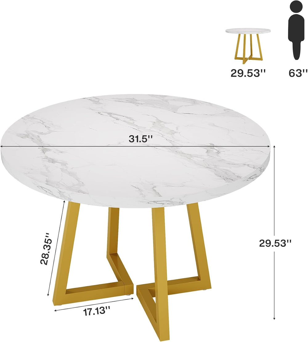 Tribesigns Round Commercial Dining Table Set of 4, 31.5" Heavy Duty Dinn...
