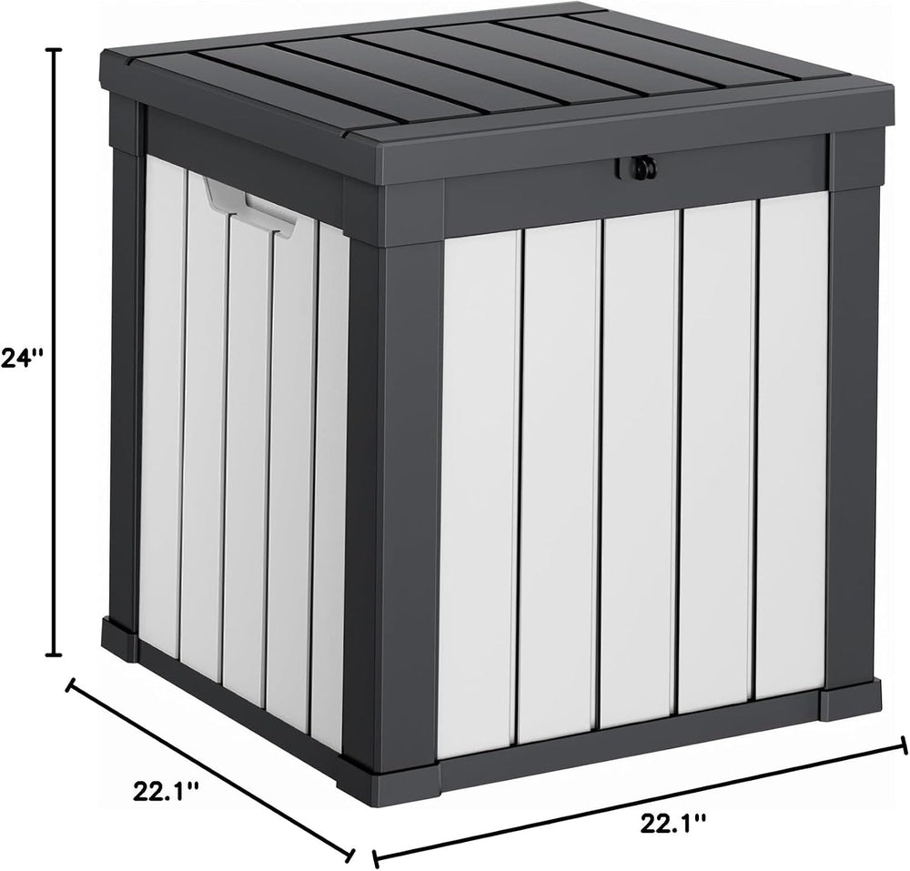 PatioZen 50 Gallon Resin Deck Box, Lockable Patio Outdoor Storage Box for Fur...