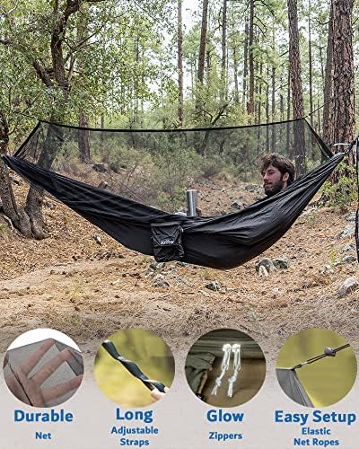 Sunyear Hammock Camping with Rain Fly Tarp and Net, Portable Camping Hammock ...