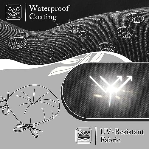 LOVTEX Bistro Chair Cushions Set of 4, Round Outdoor Chair Cushions, 15 Inch,...