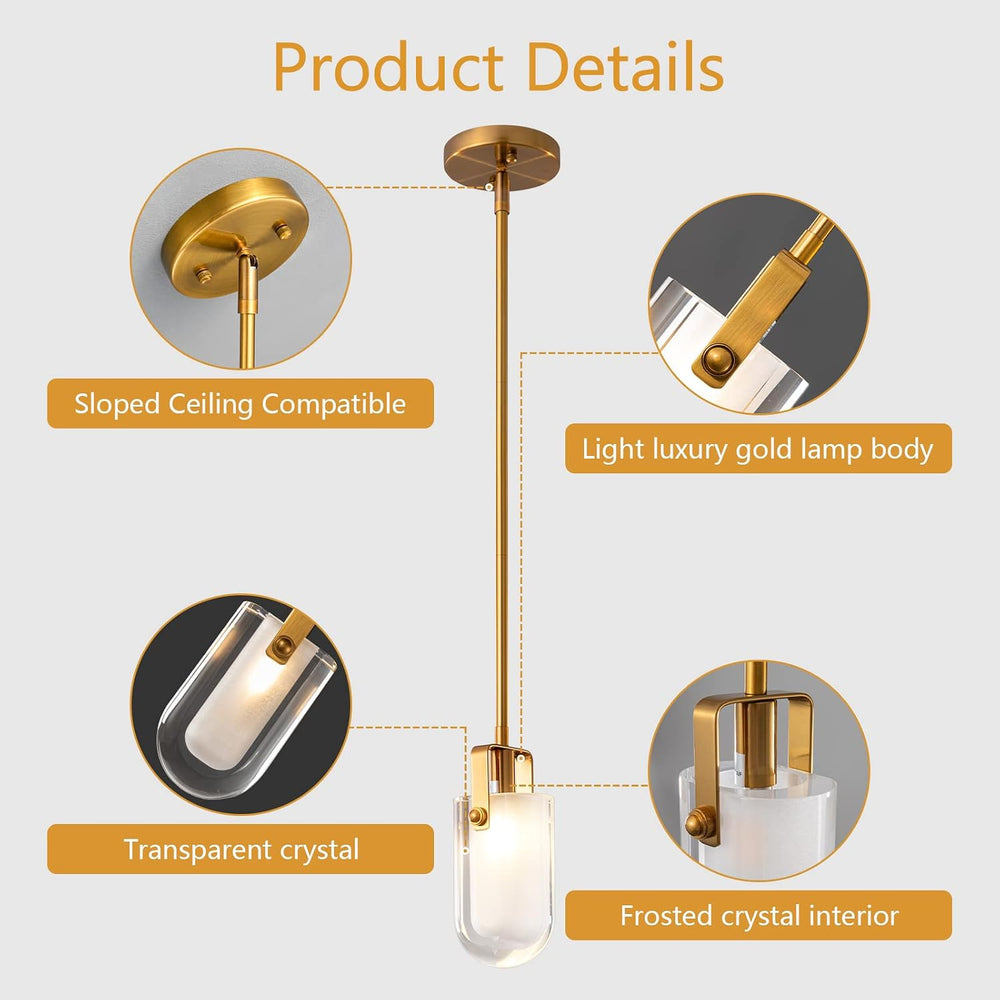 LMQNINE Gold Pendant Light Fixture Pendant Lighting Modern Pendant Light, Min...