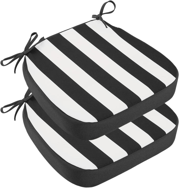 idee-home Outdoor Chair Cushions Set of 2, 17" x 17" D-Shaped