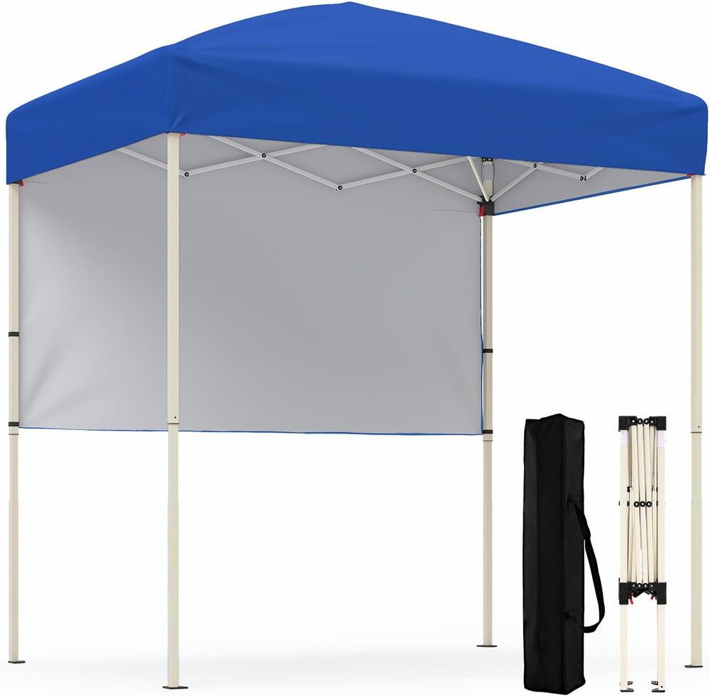 Goplus 6 x 4 FT Pop Up Canopy, UPF50+ Easy Setup Tent w/ 1 Half Sidewall, Sil...