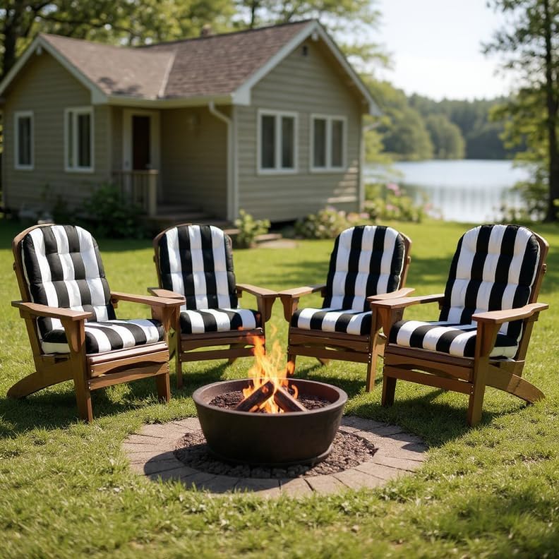 Tufted Adirondack Chair Cushion | 42.5"x 21"| All-Weather Spun Fabr...