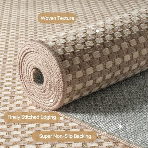 YDKGL Washable Area Rugs 5x7 ft Non Slip Area Rug for Living Room Brown