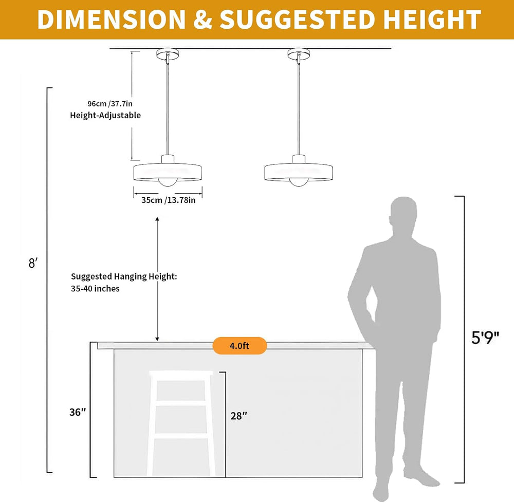 Pendant Lights Kitchen Island: Mid-Century Modern Hanging Light Fixture - Gla...