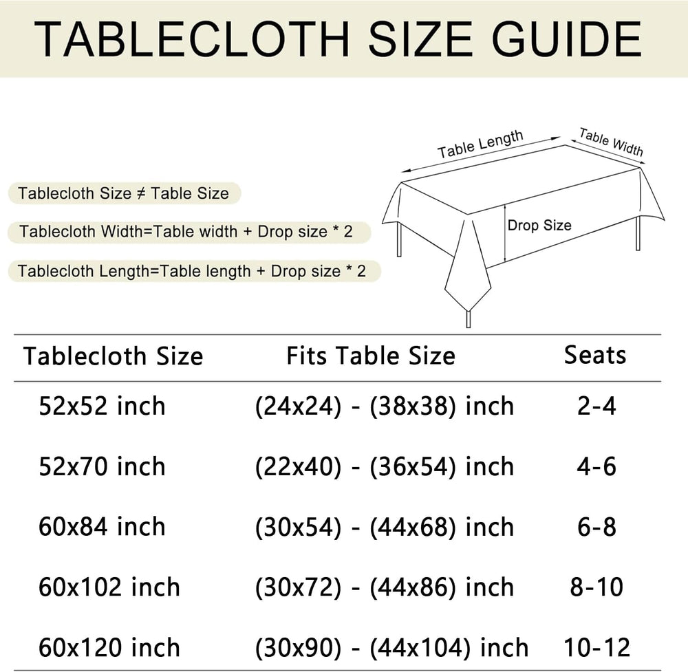 Honellaty Faux Linen Rectangle Halloween Tablecloth (60 x 120 Inch, Black)