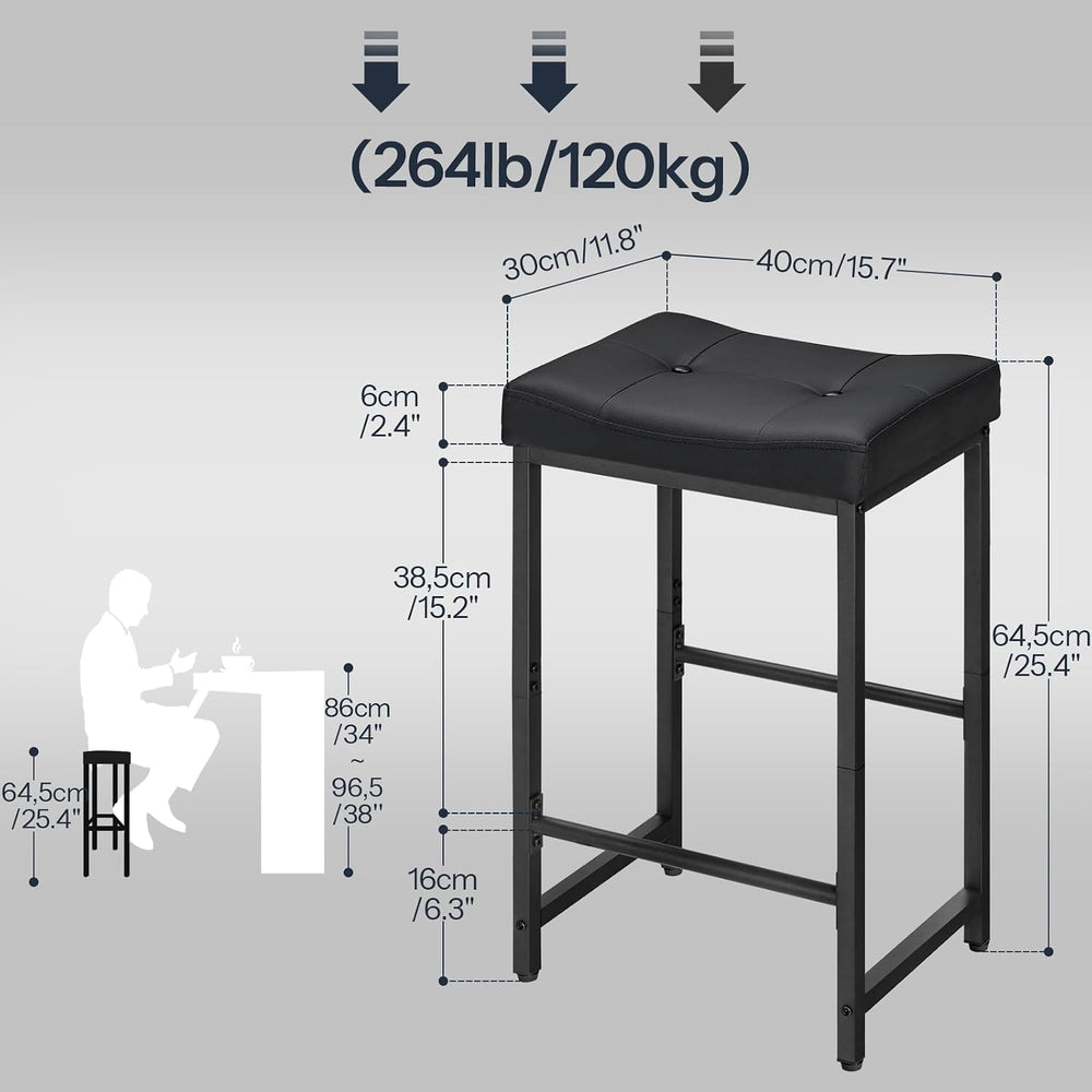 HOOBRO Bar Stools,25.4" Saddle Stools with PU Upholstery, Counter Height...