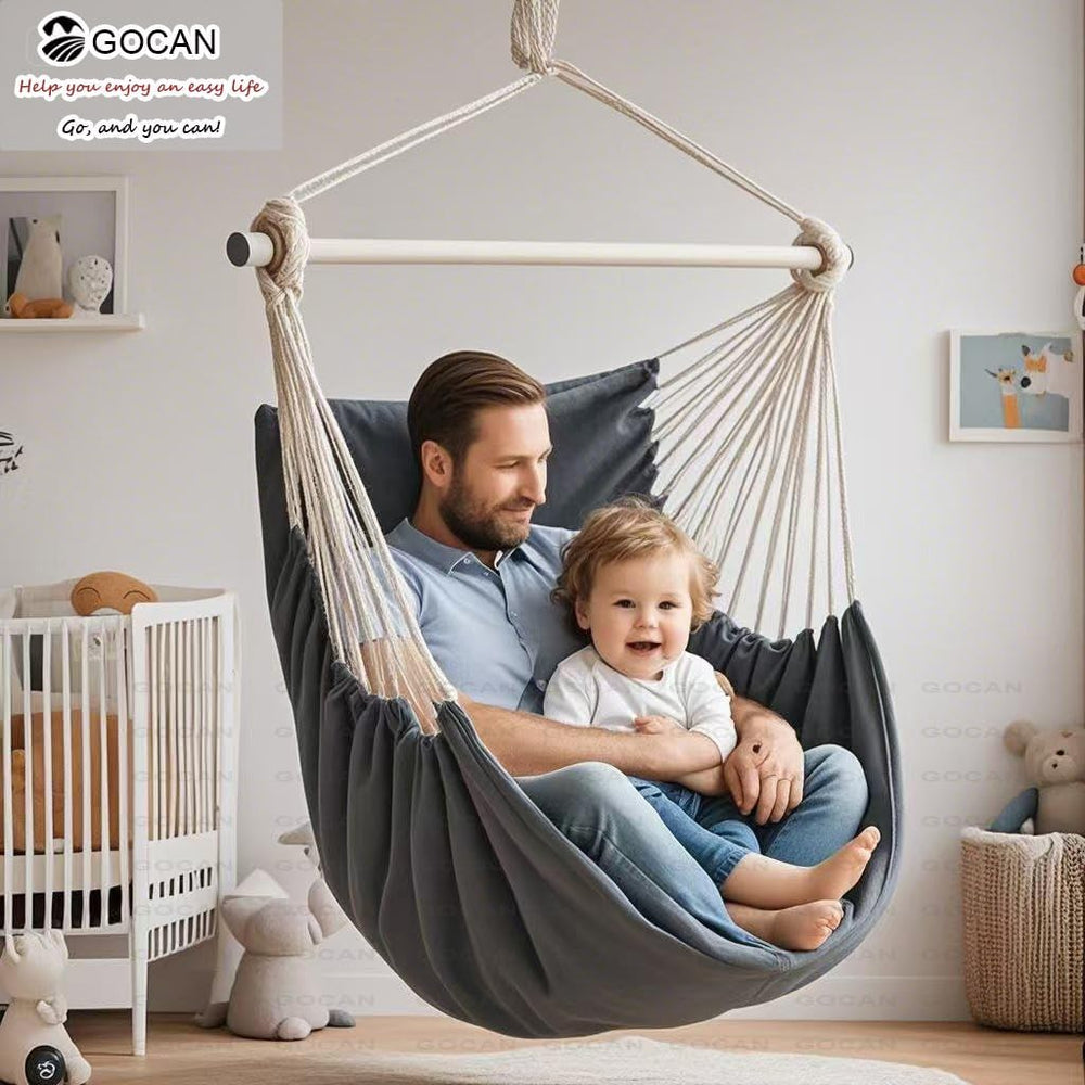 Large Hammock Swing Chair, 39.4 x 53.1in with Metal Spread(Dark Grey)