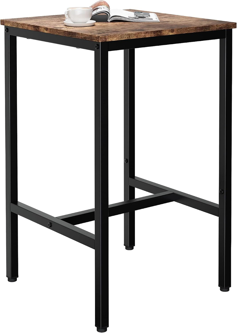 Lutown-Teen Square Bar Table, High Top Table - Industrial Metal Frame for Sma...