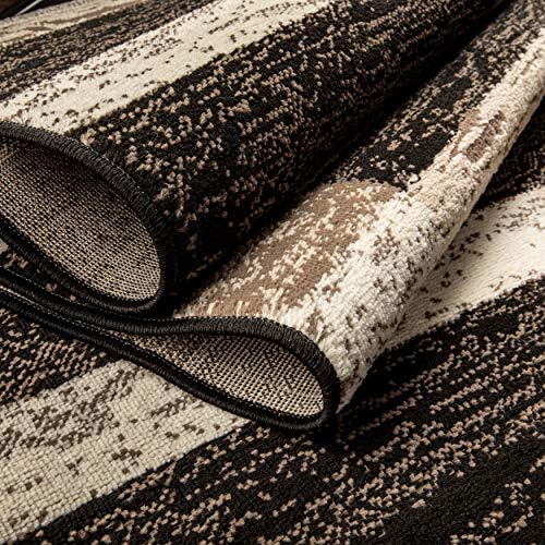 SUPERIOR Rockwood Modern Geometric Indoor Area Rug, 10'x14', A Chocolate