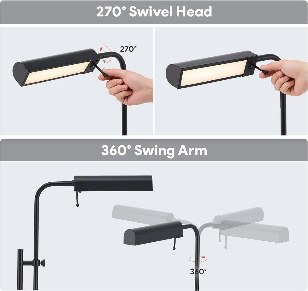 VONLUCE Industrial Floor Lamp, Adjustable LED Floor Lamp for Living Room